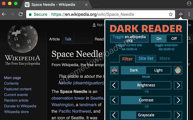Dark Reader 黑色主题，适用于任何网站，保护眼睛利器介绍图1